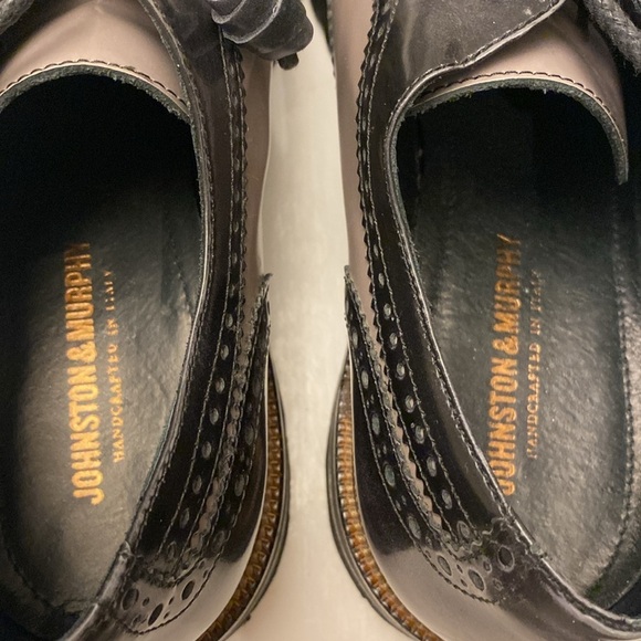 Johnston & Murphy Men’s Two Tone Patent Leather Wingtip Shoes 9M. Made in Italy main image 2